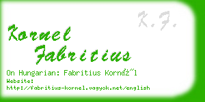kornel fabritius business card